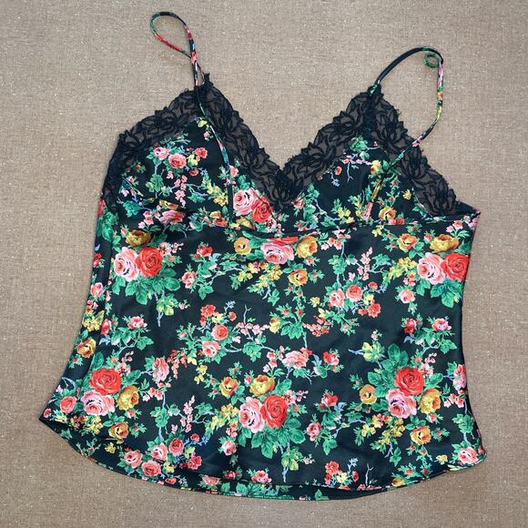 Victoria's Secret Gold Label VTG spagghetti Strap Cropped Cami floral Small - Picture 2 of 10